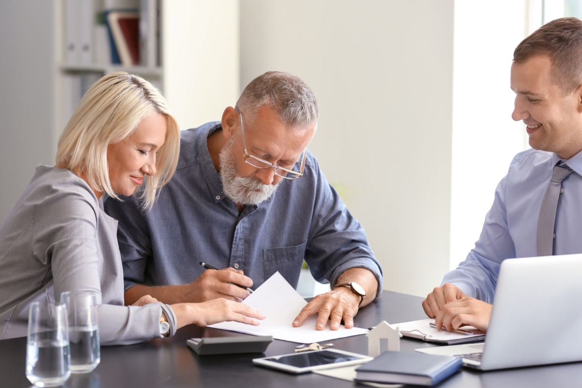 Mortgage adviser helping clients